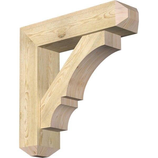Ekena Millwork Balboa Craftsman Rough Sawn Bracket w/ Offset Brace, Douglas Fir, 8"W x 32"D x 32"H BKT0806X32X32BOA04RDF - main